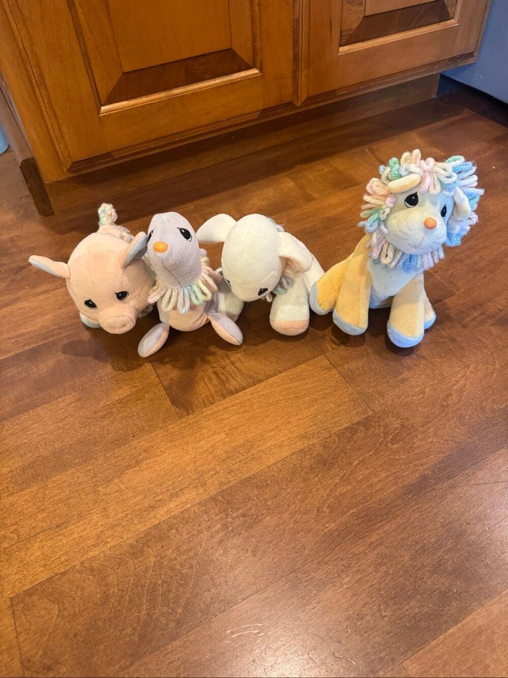 Vintage 90s Precious Moments Tender Tails Enesco Plush Lot of 4 Animals